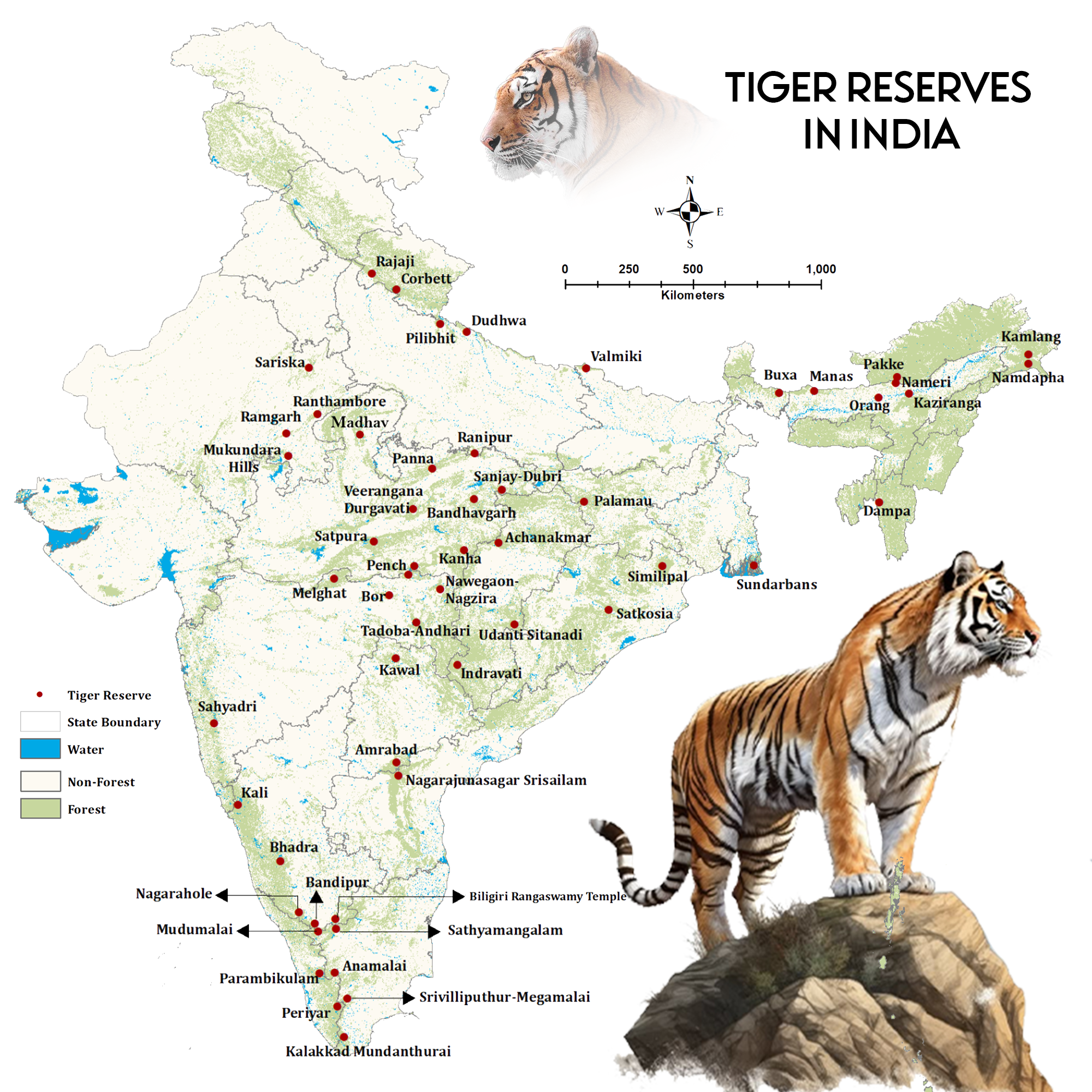 Tiger Reserves Map